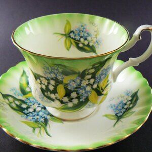Royal Albert Bone China England Radiance Series Cup & Sauser LILY OF THE VALLEY